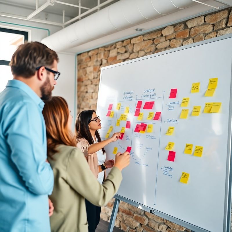 Radionica strategije s post-it bilješkama u modernom uredu Grupe Novak